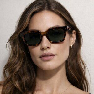 AIRE Castor Square Sunglasses Dark Tort Black Mono